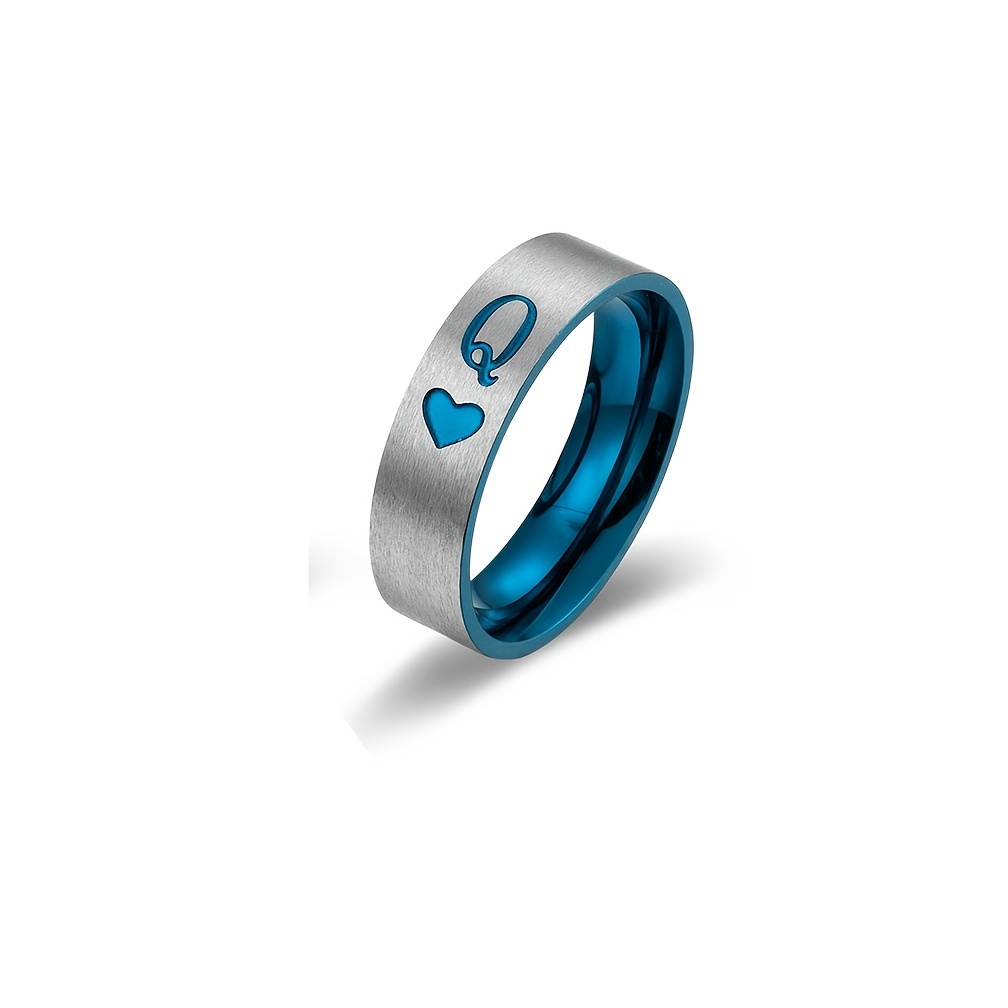 1pc KING QUEEN Titanium Steel Couple Ring